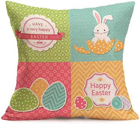 Pillow Case,Febecool 43 cm X43 cm Easter Sofa Bed Home Decoration Festival Pillow Case Cushion Cover (# 11)