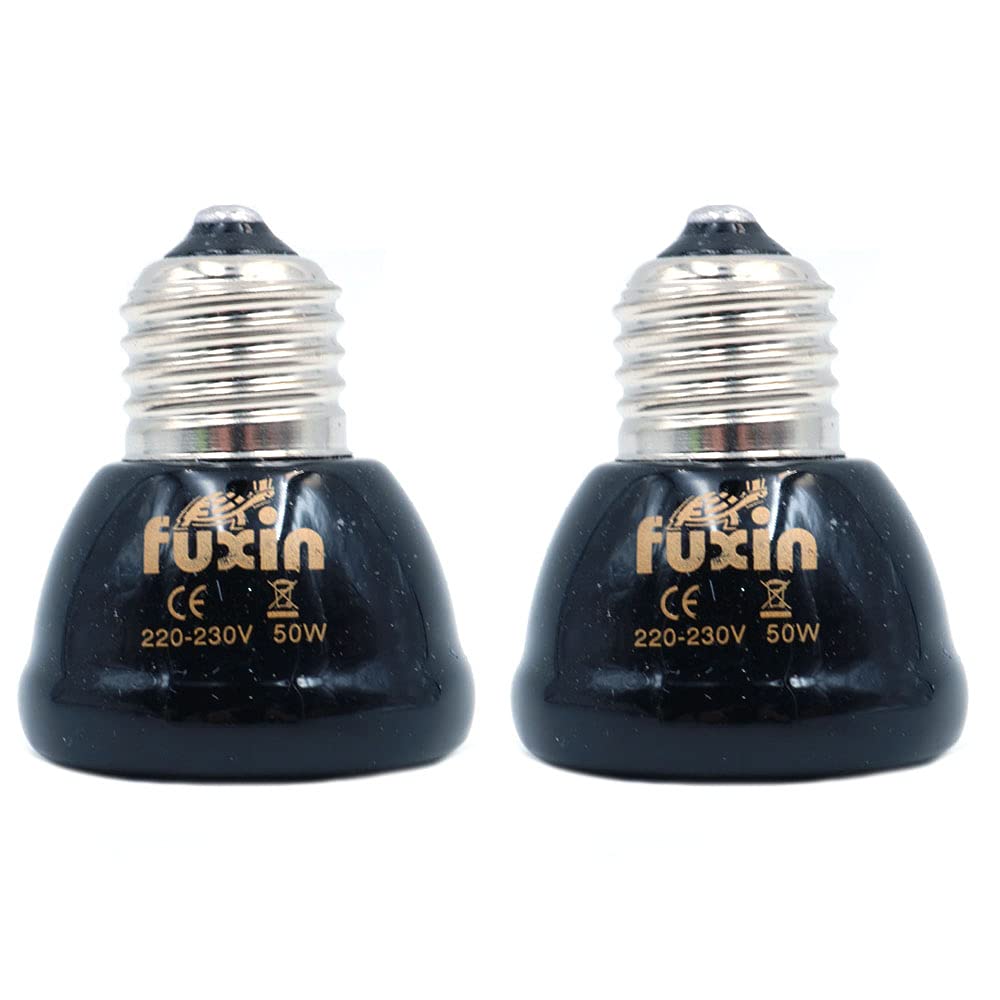 ANCLLO E27 Bulb Far Infrared Ceramic Pet Heating Lamp for Lizard Fruit Spider Reptile Box Warmer Bulbs 50W
