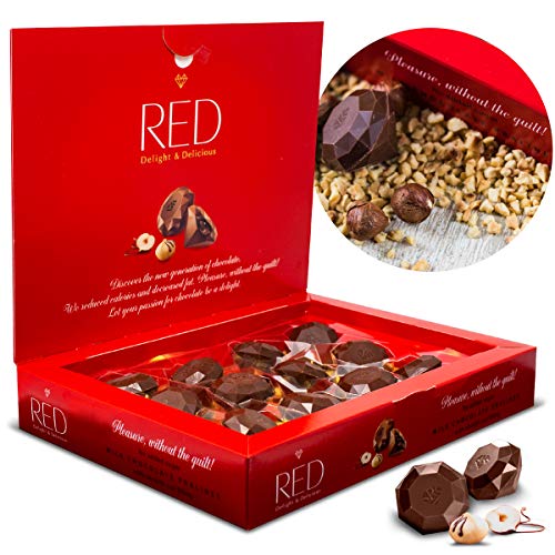 RED Delight Milk Chocolate with No Added Sugar, GlutenFree Hazelnut