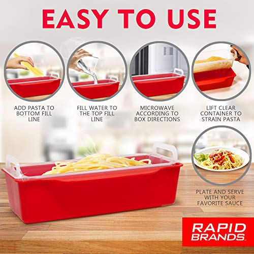 Rapid Pasta Cooker | Microwave Any Pasta in Half the Time | Perfect for Dorm, Small Kitchen, or Office | Dishwasher-Safe, Microwaveable, BPA-Free