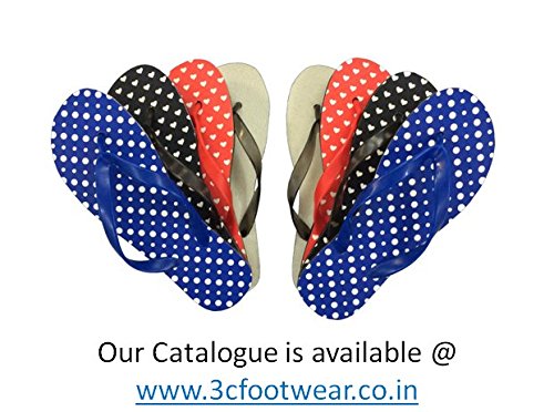 ccc non-skid poly-urethane flip flops bathroom slippers designer white hearts