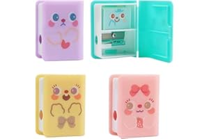 1Pc Multicolor Dual Purpose Student Pencil Sharpener with Eraser, Cute Cartoon Design
