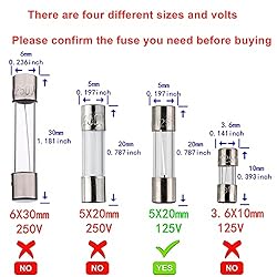 BOJACK 12 Values 120 pcs Fast Blow Glass Fuses