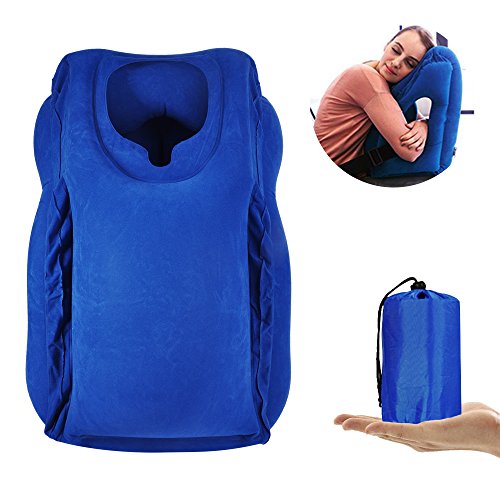 Fast Inflating Airplane Travel Pillow - Push Button Soft Pillow Head Neck Support Portable Air Pillow For Plane Train Car Office Napping Camping - Thumbnail 7