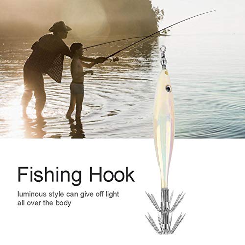 Huairdum Simulation Fishing Lure, Squid Hook Artificial Fish Bait Hook Wobbler Hard Tackle Bait Hook Crankbaits Swimbaits Boat Fishing Lures Set Fishing Accessory(#6)