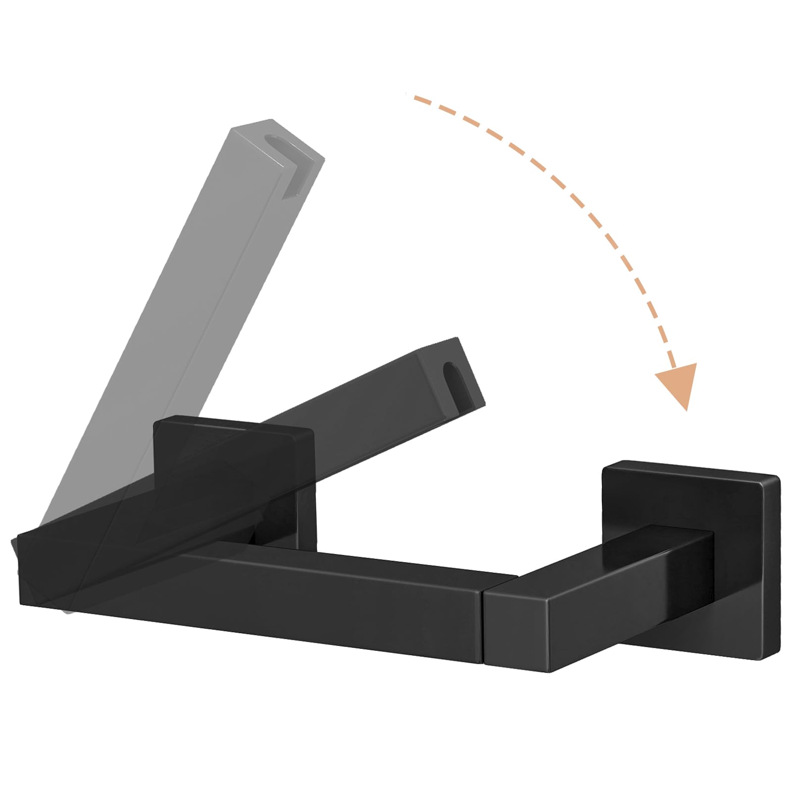 Photo 1 of FEILERN Toilet Paper Holder Matte Black Wall Mounted Post Pivoting Square Tissue Holders Roll Holder Hangers for Bathroom Commercial Toilet Paper Dispenser