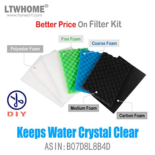 LTWHOME Fish Pond Foam Filter Sponge Set 17" X 11" Media (Pack of 3