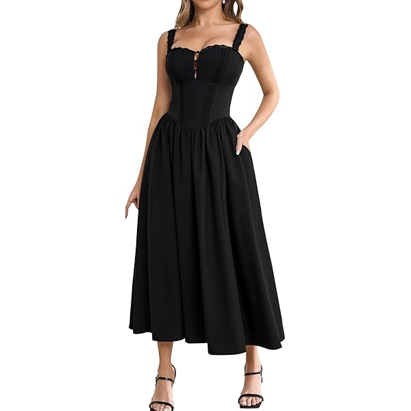 【COYSEIO】SQUARE NECK LACE DRESS BLACK SQUARE NECK LACE DRESS BLACK - coyseio