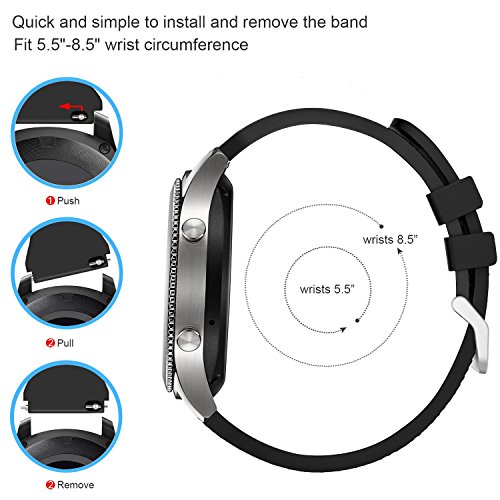 For Samsung Gear S3 Frontier and Classic Watch,CreateGreat Soft Replacement Breathable Sport Bands with Air Holes for Samsung Gear S3 Smart Watch Band(Black Red)