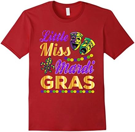 Men's Little Miss Mardi Gras Shirt  Large Cranberry