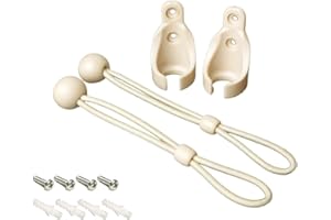 IVYSUN Replacement Shade Parts Bungee Tie Down Kit for Coolaroo Exterior Roller Sun Shade/Blinds,Outdoor/Indoor Roller Up Blinds and Canopy/Pergola Covers (Begie)