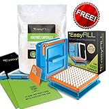 00 Capsule Filling Machine with FREE 100 Empty Capsules - Capsule Filler with Empty Pill Capsules - Capsule Maker and Holder - Size 00 Capsule Machine with 00 Gelatin Capsules - Pill Press Machine