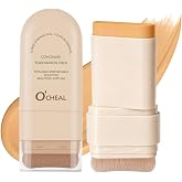 O'CHEAL 2-in-1 Foundation Concealer Stick with Brush, Contour 04# | Full Coverage Face Makeup Stick for Lasting Wear, even skin tone, blemish cover and contour