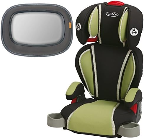Graco Highback TurboBooster Booster Car Seat, Go Green with Baby In-Sight Mirror