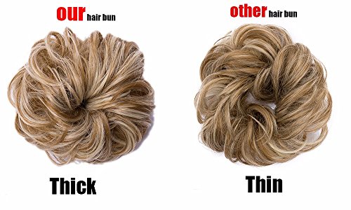 Fashion Wavy Hair Bun Updos Real Thick Hair Scrunchy Scrunchies