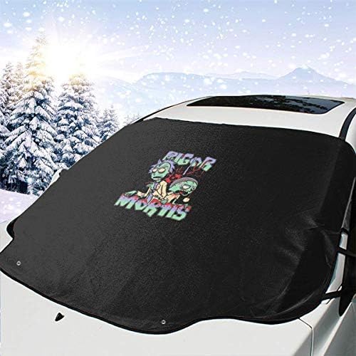 カーフロントカバー リックアンドモーティ 車サンシェード フロントガラス 日よけ 雪対策 凍結防止カバー 遮光断熱 四季用 Suv車 軽自動車に適用 凍結防止シート 積雪対策 霜取シート 簡単取付 収納袋付き Tarunniketanpublicschool Com