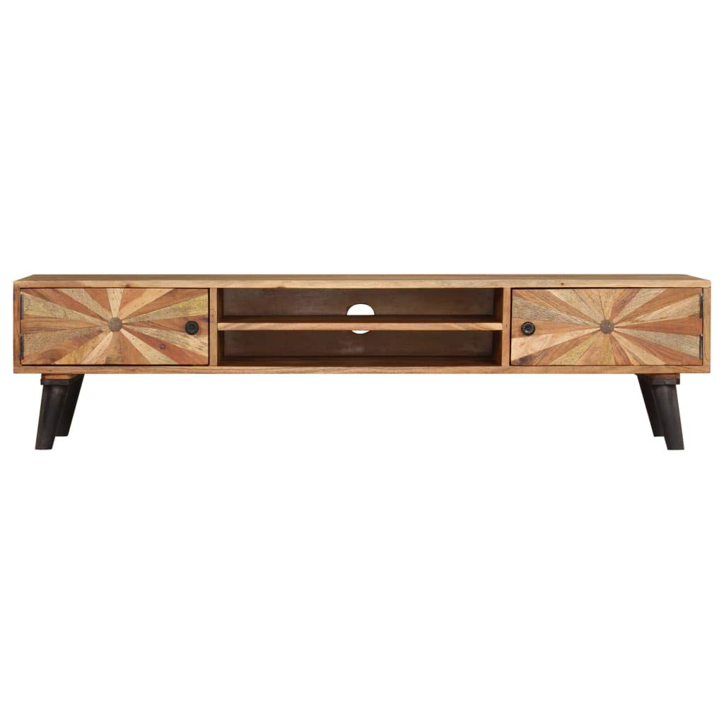 Mobel Vidaxl Tv Schrank Massives Mangoholz 140x30x45cm Fernsehschrank Lowboard Kabtel Mk