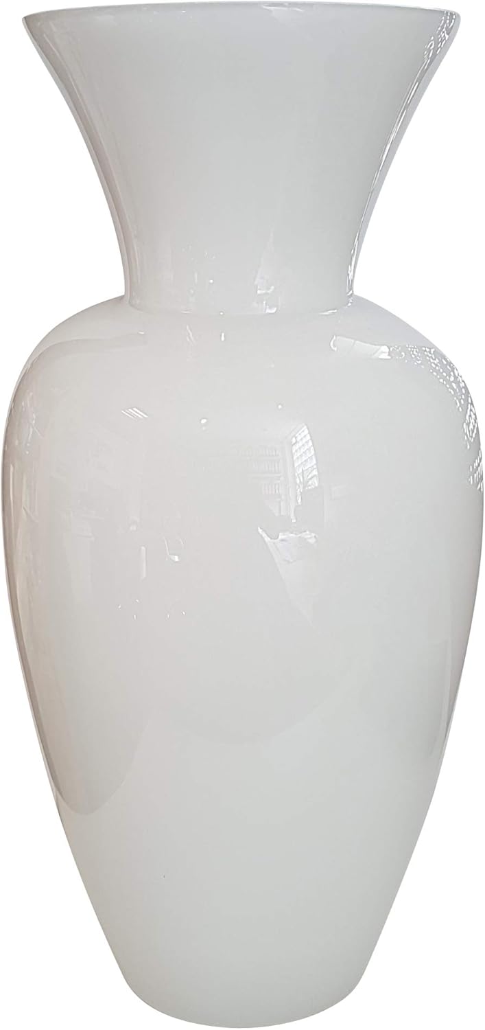 Oberstdorfer Glashütte Big Vase large oversized white glass Floor vase