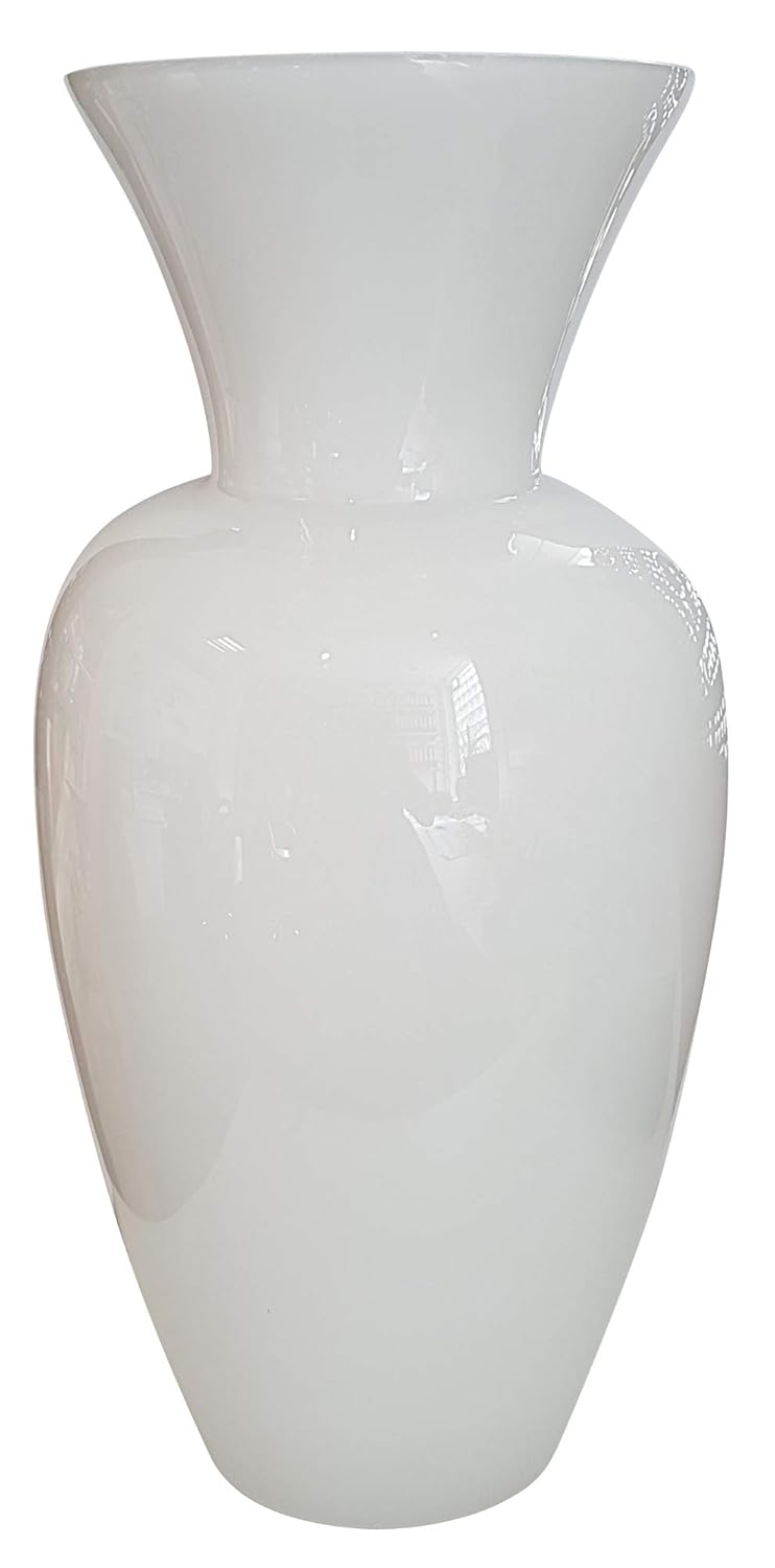 Big Vase Large Oversized White Glass Floor Vase With Large