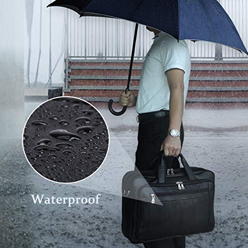 Augus Mens Leather Briefcase Messenger Bag Waterproof Travel Business
