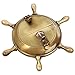 ShalinIndia Brass Antique Nautical Wheel Design Ashtray for Couple (Gold, 5-inch)