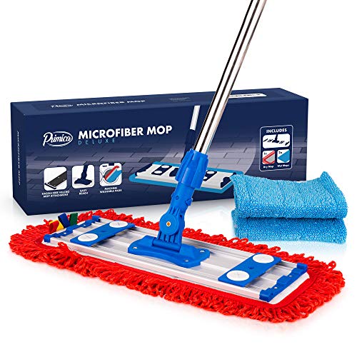 Microfiber Mop Kit - Professional Mops for Floor Cleaning - Easy Microfiber Mopping for Laminate, Hardwood, Tile, Bamboo and Stone Floors - Mop Pads Included - Telescopic Handle