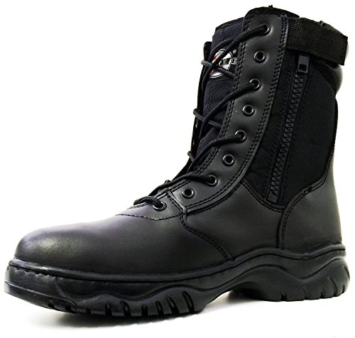 Men's Tactical Boots Black Side Zipper 8" Combat Military Swat Work Shoes