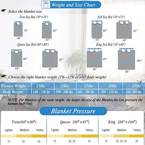 JOLLYVOGUE Queen Size Weighted Blanket (30lbs, 80"x 87"),Adult Weighted