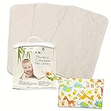 Premium Bamboo Changing Pad Liners | Thicker-Wider-Longer| Non-slip & Waterproof| Washer/Dryer Friendly| Bonus Wet/Dry Bag by AMUNIQ