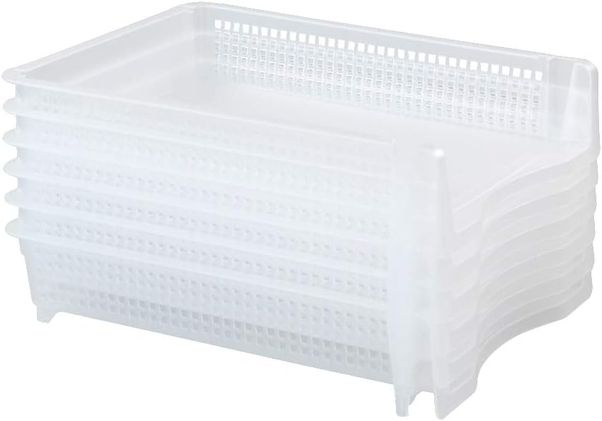 Zerdyne 6-Pack Clear Plastic Stackable File Trays, Desk Trays : Office Products