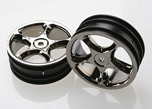 Traxxas 2473A 2.2" Black-Chrome Tracer Wheels, Front (pair)