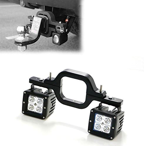 Universal Tow Hitch Mount Bracket Dual LED Back-up Reverse Search Offroad Light