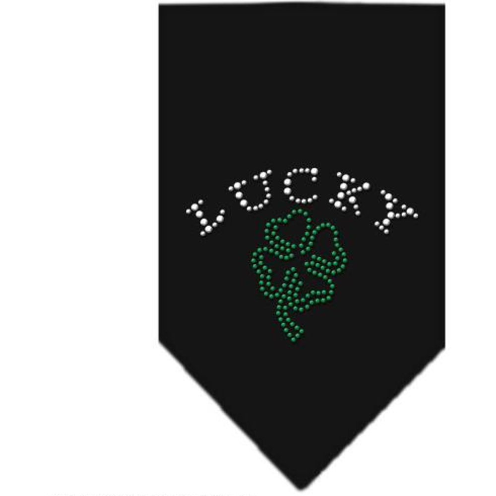Mirage Four Leaf Clover Rhinestone Bandana, Large, Black