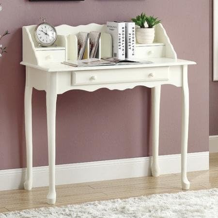 Monarch Specialties Inc. 3 Drawer Secretary Desk in Antique White