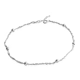 925 Sterling Silver Fashion Station Anklet Ankle