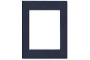 ALLWORLD FRAMING 11x14 Matting for 8x10 Photograph or Artwork 4-Ply Bevel Cut Acid Free Matboard for picture framing (Navy)