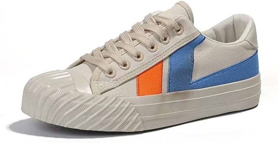 Amazon Kumi スニーカー レディース 厚底シューズ ローカットスニーカー キャンパスシューズ ズック靴 女性用 24 ベージュ Kumi スニーカー