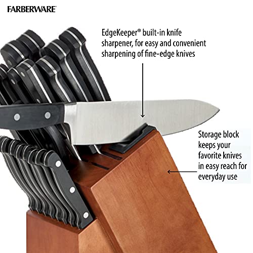 Farberware Triple Rivet Kitchen Knife Block Set with BuiltIn
