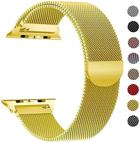 Erencook Compatible with Watch Band 38mm 40mm 42mm 44mm, Stainless Steel Milanese Loop Replacement Strap with Strong Magnetic Clasp iWatch Series 4/3/2/1