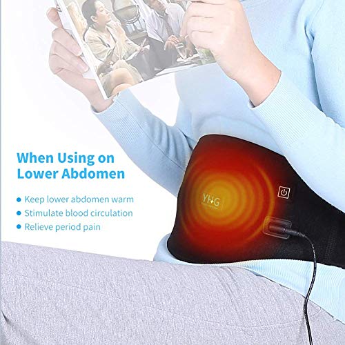 Waist Heating Pad - Electric Heated Waist Belt for Lower Back Hot Therapy Pain Relief Lumbar Spine Arthritis, Strains, Sprains, Stiffness for Abdominal Menstrual Cramps