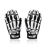 iParaAiluRy F7507 Cycling Bike Bicycle Anti-Slip Breathable Hand Skeleton Pattern Full-Finger Gloves Size (M, Skeleton)