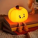 Dylviw Pumpkin Night Light, Cute LED Lamp, Silicone Dimmable Nursery Nightlight for Kids, Silicone Rechargeable Bedside Touch Lamp, Funny Office Desk and Halloween Decor for Woman and Kids