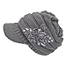 Knit Ski Cap,Canserin Women's Fashion Cable Knit Visor Hat With Flower Accent Grey
