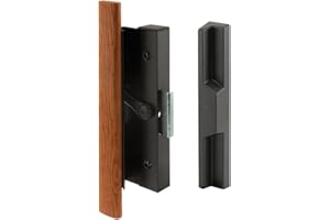 Prime-Line Products C 1126 Sliding Door Handle Set, Wood Handle, Black Aluminum/Diecast