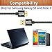Galaxy S5/Note 3 Charger Cable, BEST4ONE 6ft 2-Pack Long Gold-Plated Braided Micro USB3.0 Fast Charging Cord for Samsung Galaxy S5 and Note 3 (Black)