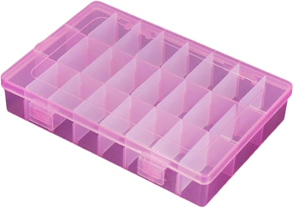 chiwanji Beads Organizer Box with Dividers 24 Grids, Jewelry