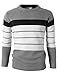 H2H Mens Casual Cotton Pullover Sweater of Two Tone Colors Gray US S/Asia M (KMOSWL017)