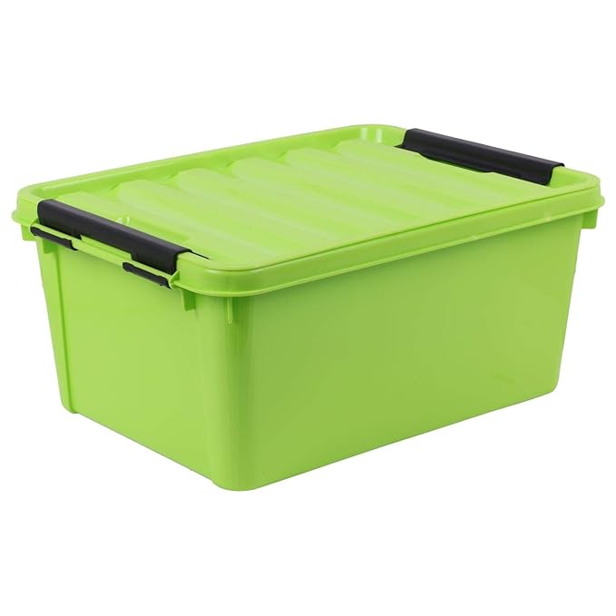 Multipurpose Storage Box With Lid Green 10 Litres Amazon.in Home Improvement