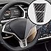 CoolKo Carbon Fiber Steering Wheel Down Black Sticker Modified Decoration Compatible with Model S and Model X [1 Piece]
