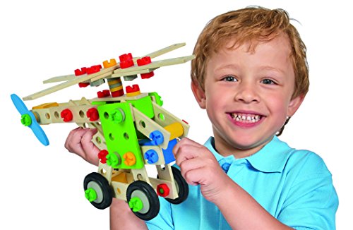 Eichhorn 100039053 - Hubschrauber 120-teilig Holz-Konstruktions-Set, 5 verschiedene Modelvarianten baubar, FSC 100% – Bild 4